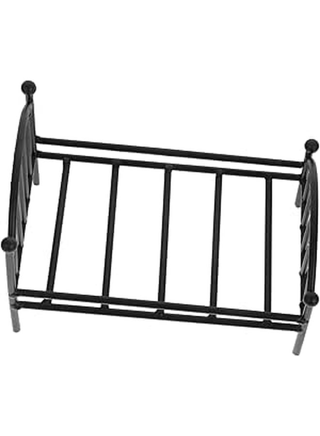 GARVALON Miniature Metal Dollhouse Bed Frame Iron Bedroom Furniture Accessory - Image 1