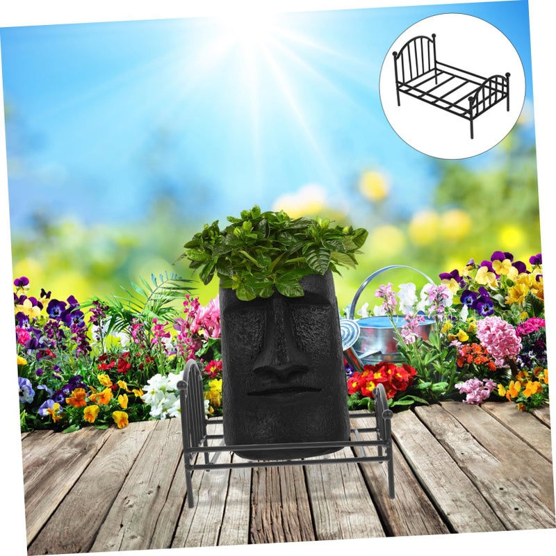 GARVALON Miniature Metal Dollhouse Bed Frame Iron Bedroom Furniture Accessory - Image 4