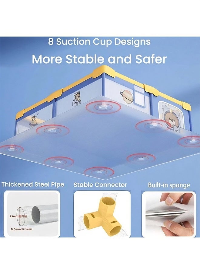 Vixplorn Baby playpen, cute and adorable playpen suitable for infants and toddlers, 150*180 cm, indoor and outdoor baby playpen, breathable mesh playpen, fall-proof playpen, safety playpen suitable for toddlers. - Image 4