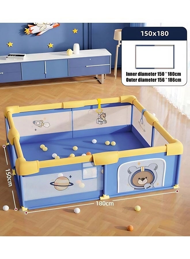 Vixplorn Baby playpen, cute and adorable playpen suitable for infants and toddlers, 150*180 cm, indoor and outdoor baby playpen, breathable mesh playpen, fall-proof playpen, safety playpen suitable for toddlers. - Image 2