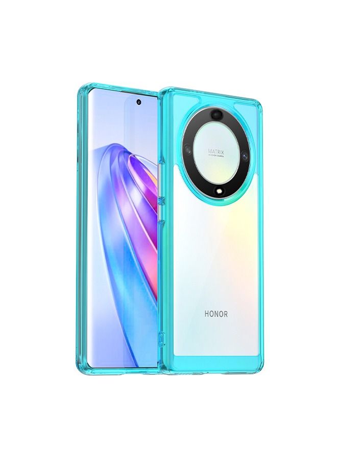 Honor X9A Case Cover Protector Back Accessories with Comfortable Touching Anti-Scratch Slim Stylish TPU Shock Absorption Protective Protection For Honor X9A Transparent Blue - Image 1