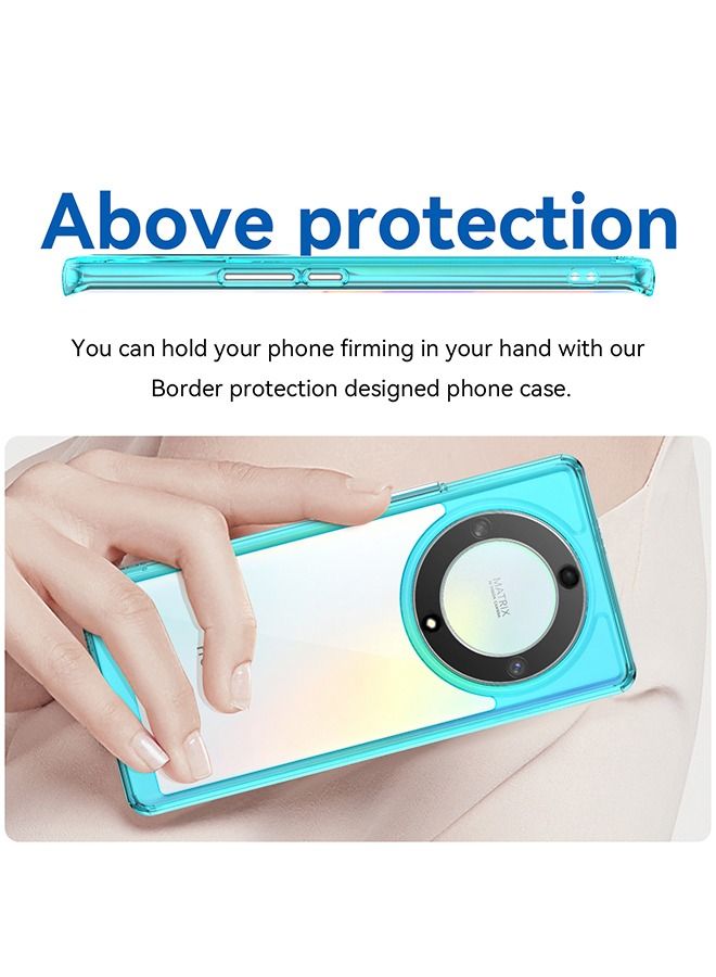 Honor X9A Case Cover Protector Back Accessories with Comfortable Touching Anti-Scratch Slim Stylish TPU Shock Absorption Protective Protection For Honor X9A Transparent Blue - Image 5