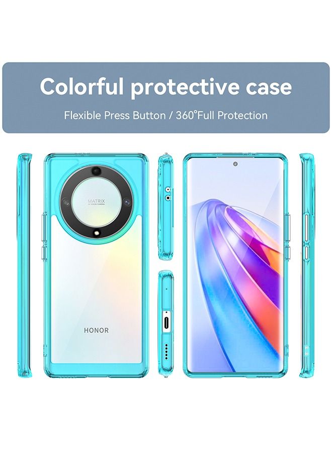 Honor X9A Case Cover Protector Back Accessories with Comfortable Touching Anti-Scratch Slim Stylish TPU Shock Absorption Protective Protection For Honor X9A Transparent Blue - Image 2