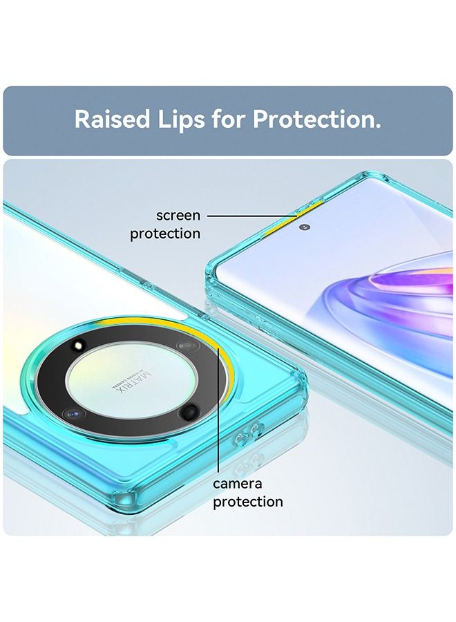 Honor X9A Case Cover Protector Back Accessories with Comfortable Touching Anti-Scratch Slim Stylish TPU Shock Absorption Protective Protection For Honor X9A Transparent Blue - Image 3