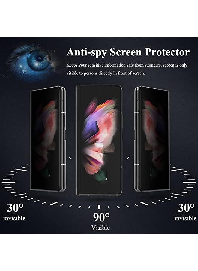 HuHa - [2+2 Pack] Upgrade for Samsung Galaxy Z Fold 3 5G Privacy Screen Protector and Camera Lens Protector [Anti Spy] [Tempered Glass Protector] Anti Scratch, Bubble Free - Image 1