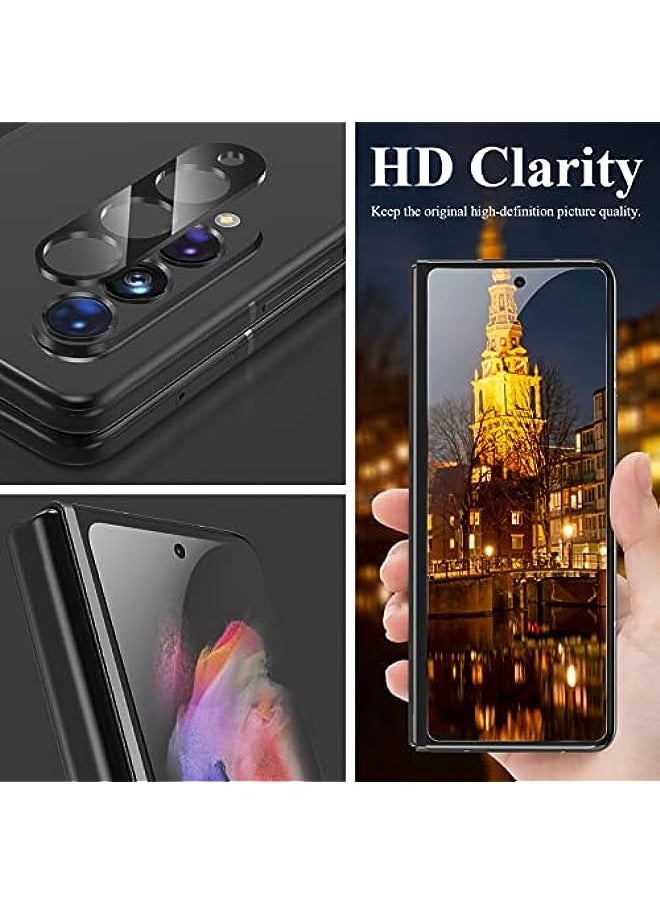 HuHa - [2+2 Pack] Upgrade for Samsung Galaxy Z Fold 3 5G Privacy Screen Protector and Camera Lens Protector [Anti Spy] [Tempered Glass Protector] Anti Scratch, Bubble Free - Image 1