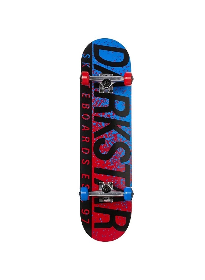 Darkstar Wordmark FP Red/Blue 8.0" x 31.5" Complete Skateboard - Image 1