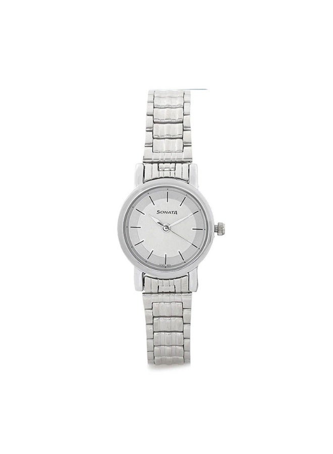 Sonata Quartz Analog Women's Watch 8976SM01 – White Dial, Silver Stainless Steel Strap, 23mm Case, 30m Water Resistance, Elegant & Gift-Ready - Image 1