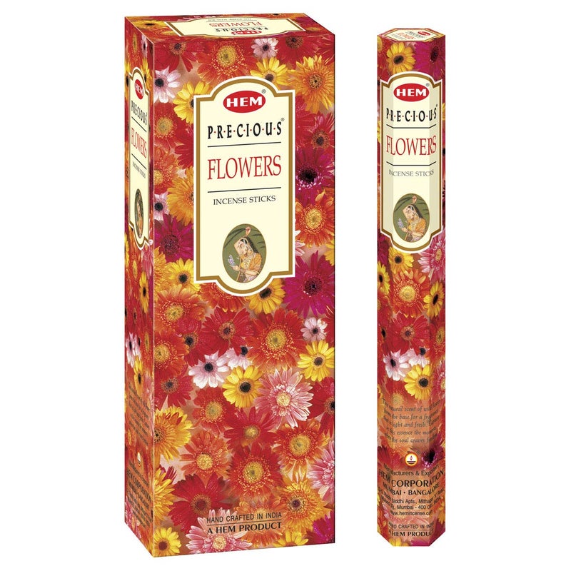 HEM Precious Flower Incense Sticks Agarbatti for Home Freshness Prayer Positive Energy Yoga Meditation Pooja Item for Home Burning Time 3540 Minutes 120 Sticks Handcrafted Low Smoke - Image 1