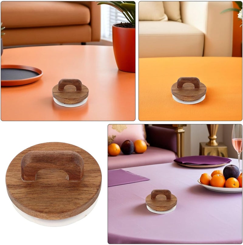 2pcs Wide Mouth Mason Jar Lids with Handle Acacia Wood Airtight Reusable Pantry Jar Covers for Food Storage 62mm Wooden Canister Sealing Caps - Image 3