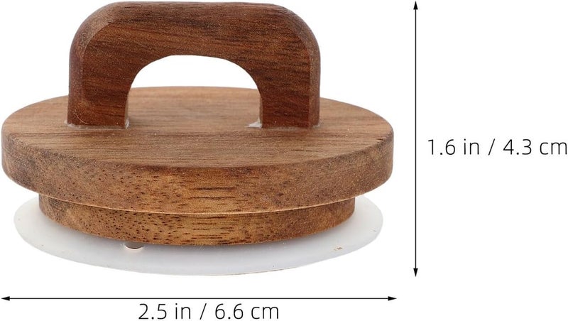 2pcs Wide Mouth Mason Jar Lids with Handle Acacia Wood Airtight Reusable Pantry Jar Covers for Food Storage 62mm Wooden Canister Sealing Caps - Image 2
