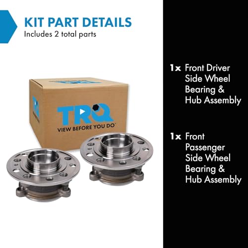TRQ 2 Piece Front Wheel Bearing & Hub Assembly Set Compatible with 2015-2023 Mercedes-Benz C300 2016-2018 C350e 2020-2021 CLS450 2017-2018 E300 2021-2023 E350 2018 E400 E43 AMG 2020-2023 E450 2016-20 - Image 2