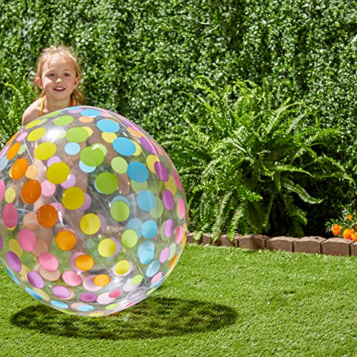 Intex Jumbo Inflatable Ball with Colorful Dot Pattern, Multi, 42" - Image 5