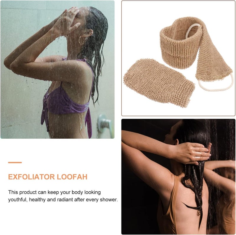 cheekyglo Travel Towel Washer Mitt Invigorate Gloves, Dead Glove Exfoliating Skin Shower Remover Scrubbers and Bath Sponge Back Handle Loofah Home Use Light Bathroom Gentle in Brown Remove - Image 4