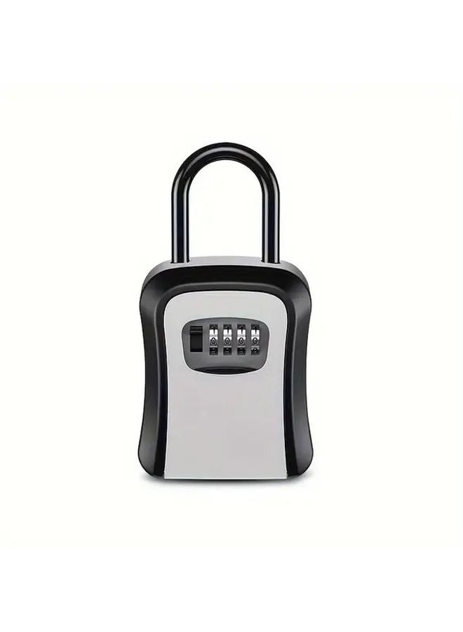 Gray Heavy Duty Key Lock Box 4 Digit Combination Weatherproof Outdoor Safe Portable - Image 1