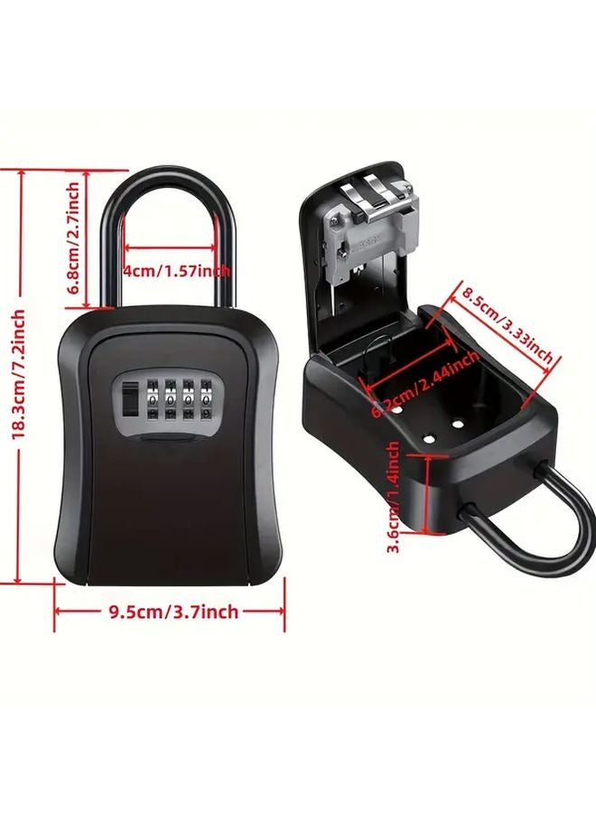 Gray Heavy Duty Key Lock Box 4 Digit Combination Weatherproof Outdoor Safe Portable - Image 4