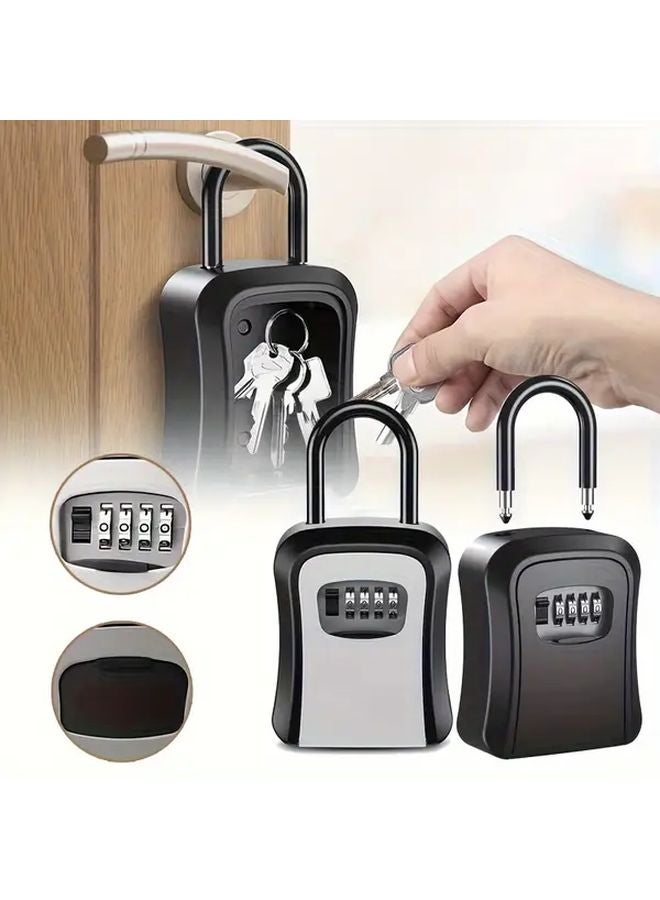 Gray Heavy Duty Key Lock Box 4 Digit Combination Weatherproof Outdoor Safe Portable - Image 5
