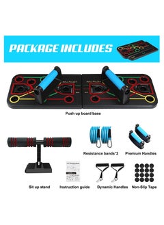Rock Pow Push Up Board with Sit up Stand. Multi-Functional Push Up Bar with Resistance Bands, Portable Home Gym, Strength Training Equipment, Push Up Handles for Perfect Push up, Home Fitness for Men and Women  - Image 4