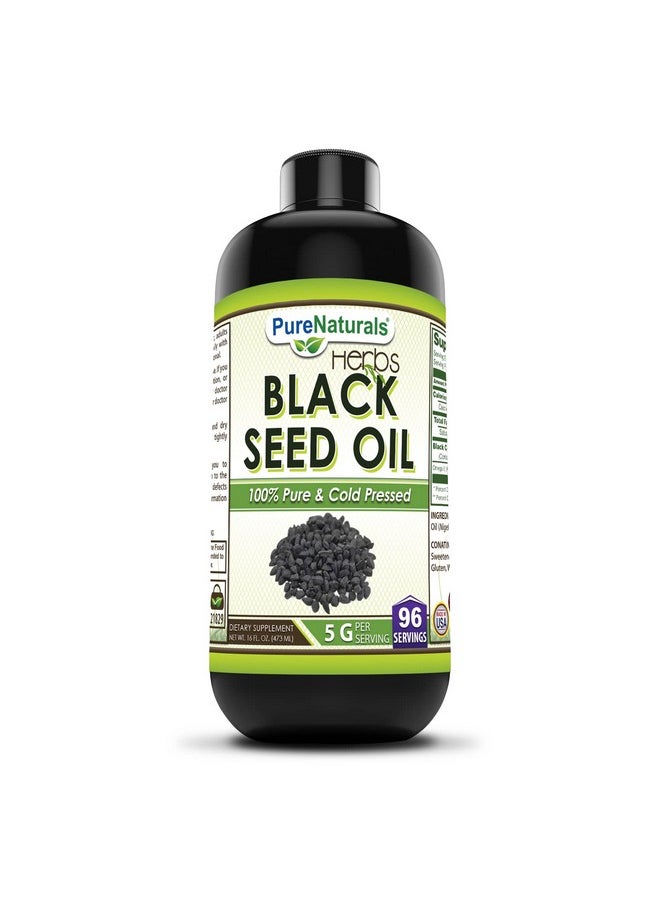 Pure Naturals Pure Naturals Black Seed Oil Supplement | 16 Oz | 5 G Per Serving | 96 Servings Per Bottle | Non-GMO |Gluten-Free | Made in USA 