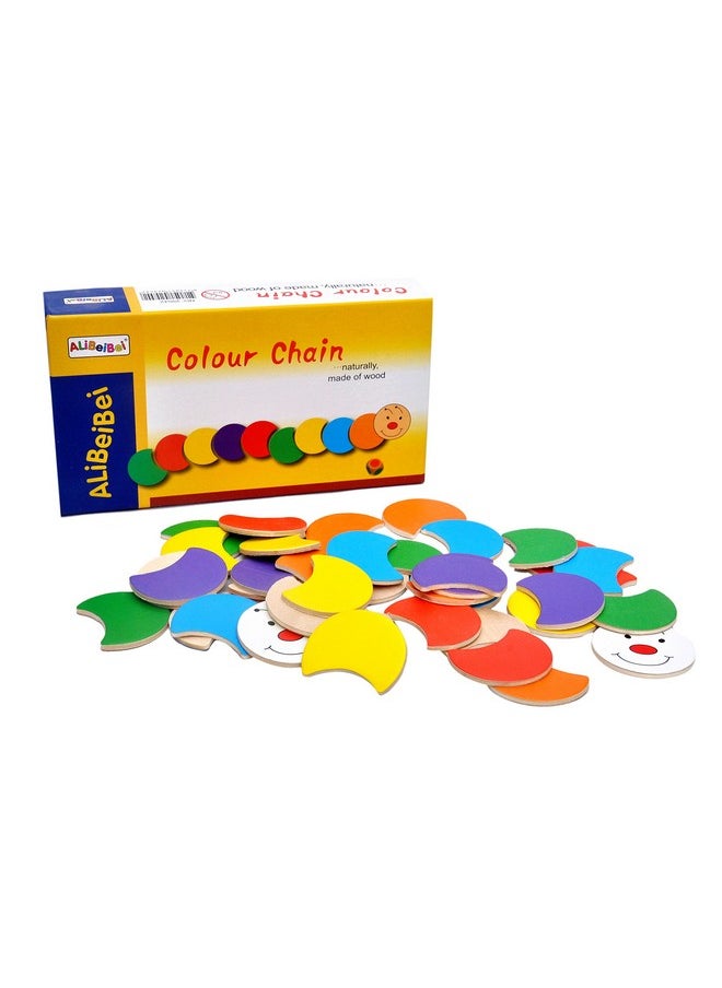 Toyshine - Toyshine Wooden Color Chain Sorting Snail Toy, Learn Colors And Numbers (Multi Color) - B, 1 Piece - Image 1
