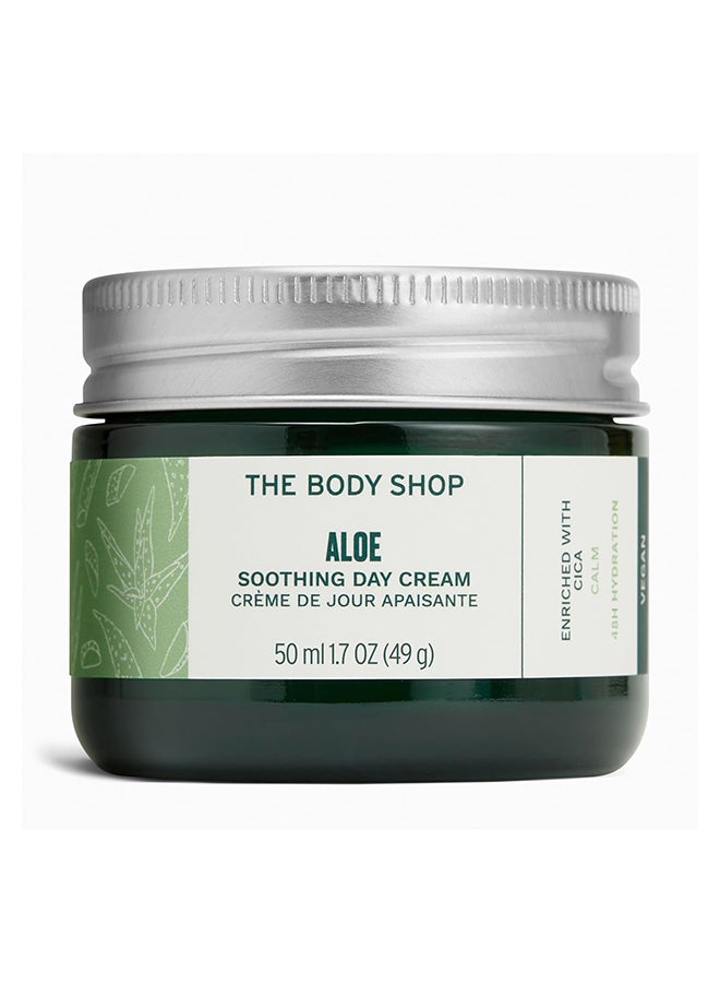 THE BODY SHOP Aloe Soothing Day Cream for Sensitive Skin – 48Hr Hydration with Cica & Community Fair Trade Aloe Vera | Lightweight Fragrance-Free Vegan Moisturizer, 50ml - Image 1