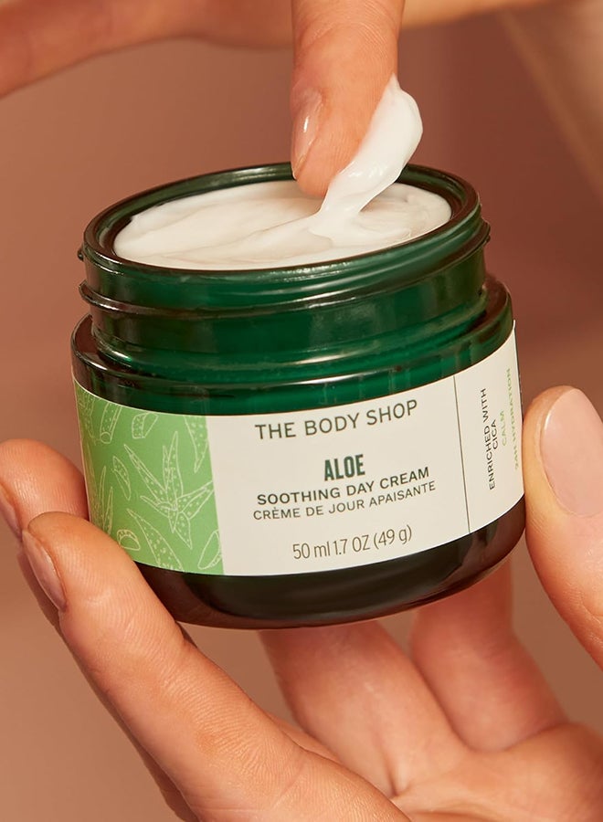 THE BODY SHOP Aloe Soothing Day Cream for Sensitive Skin – 48Hr Hydration with Cica & Community Fair Trade Aloe Vera | Lightweight Fragrance-Free Vegan Moisturizer, 50ml - Image 2