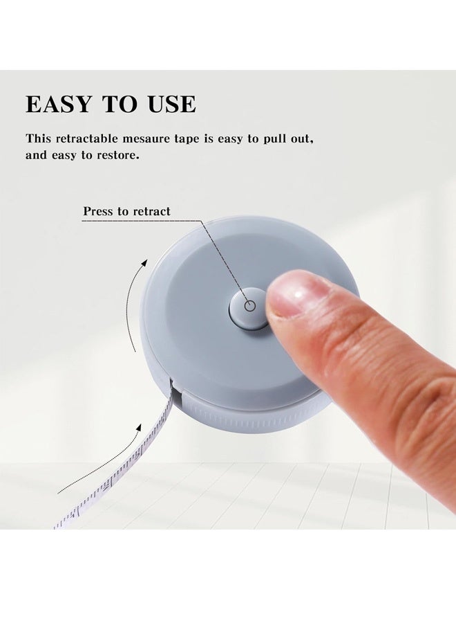 3  Pack Tape Measure, Tape Measure for Body Measurements, Fabric Sewing Tailor Cloth Knitting, Craft Weight Loss Retractable 60 Inch 1.5 Meter, Premium Sewing Tape Dual Scale - Image 4