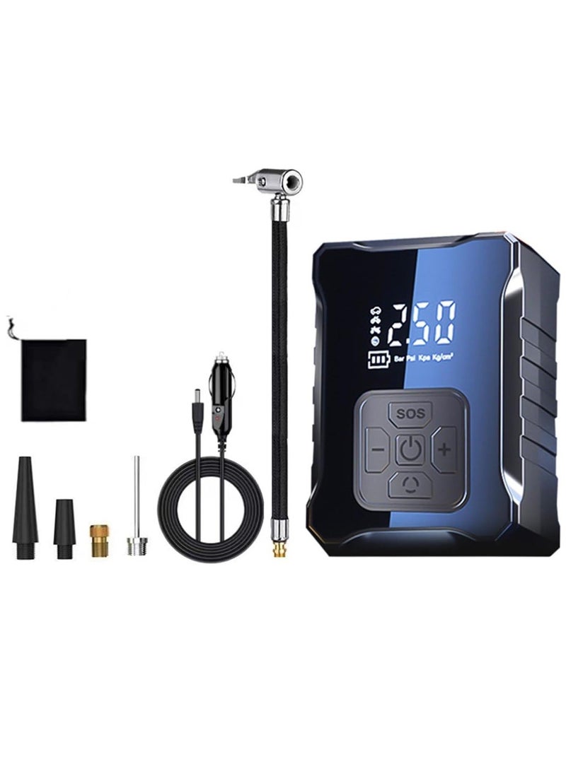Tire Inflator Portable Air Compressor 150PSI Wired Air Pump for Car Tires,12V DC Auto Pump with Digital Pressure Gauge Faster Inflation Air Pump with Emergency LED Light for Car/Motorcycle/Bike/Ball - Image 1