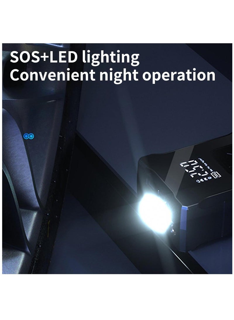 Tire Inflator Portable Air Compressor 150PSI Wired Air Pump for Car Tires,12V DC Auto Pump with Digital Pressure Gauge Faster Inflation Air Pump with Emergency LED Light for Car/Motorcycle/Bike/Ball - Image 2