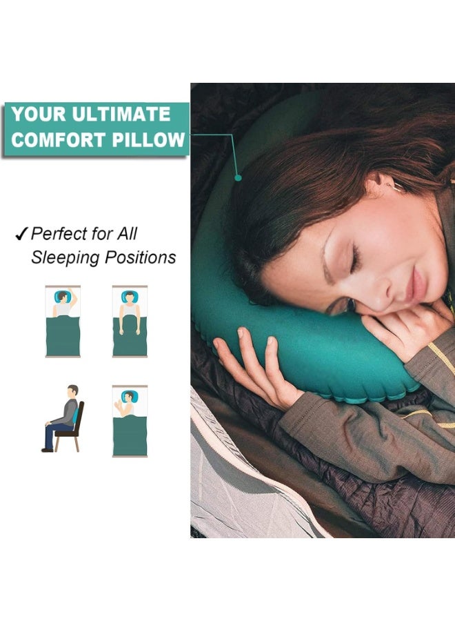 HOMESTAR Inflatable Camping Pillow with a storage bag, Ultralight, Ergonomic Neck & Lumbar Support for Camping, Hiking, Travel, Backpacking, Compact, Compressible & Portable Design, Black - Image 4