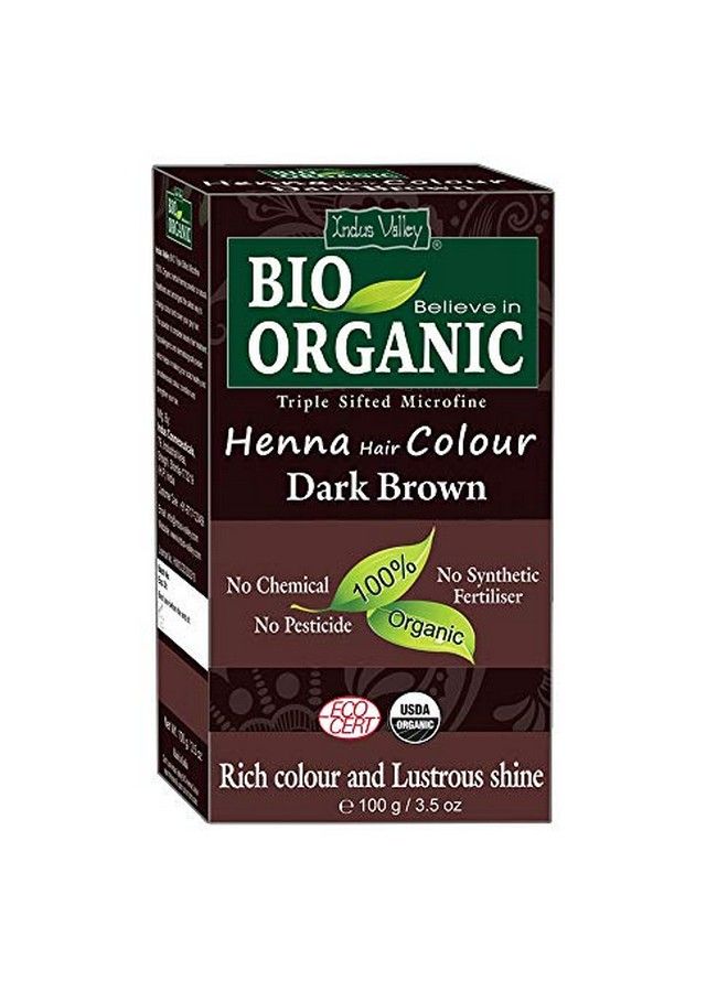 Indus Valley 100% Organic Hair Color 100G Dark Brown (Pack Of 1) - Image 1