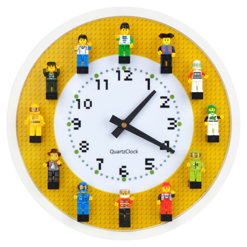 Yanscian Wall Clock with Minifigures Silent NonTicking Display Case Frame Building Block DIY Wall Decor for Kids Room Bedrooms 24 Minifigures Included - Image 2