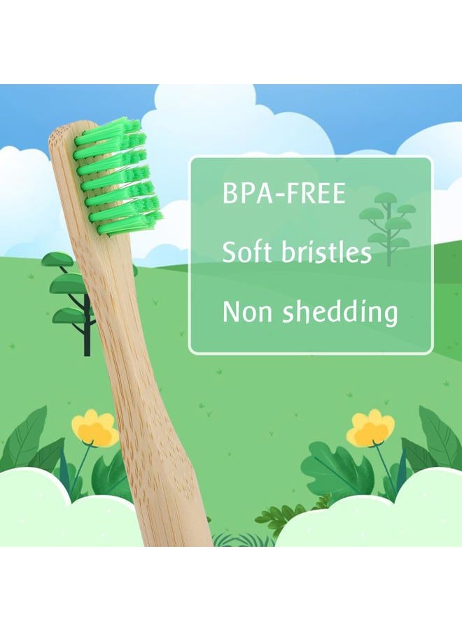 EcoFrenzy Kids Bamboo Toothbrush - Child Size Soft BPA Free Color Safe Bristles (8 Pack) - Image 5