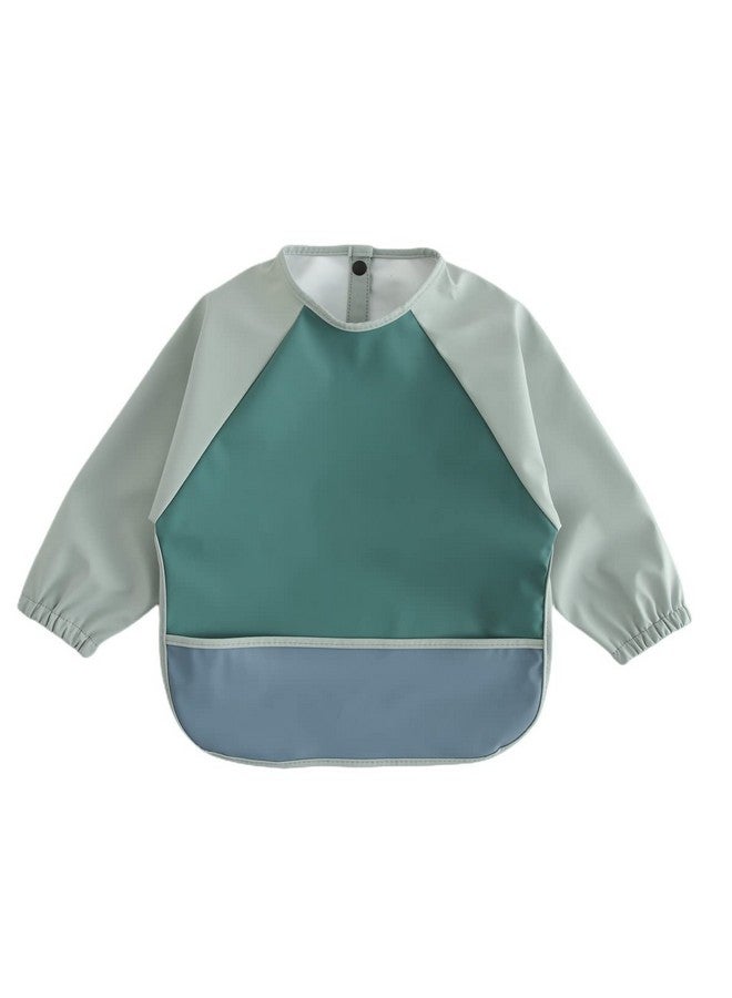 GZMM Waterproof Baby Bibsinfant Toddler Long Sleeve Feeding Bib With Food Catcherwipe Clean & Washable - Image 1