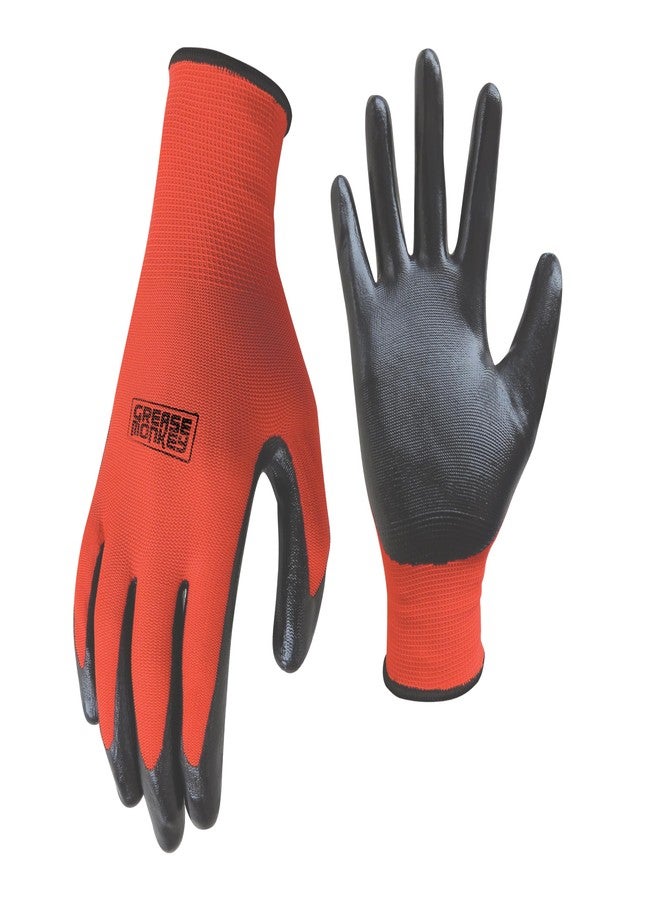 Grease Monkey General Purpose Nitrile Coated Work Gloves, Size Large, 12 Pack - Image 1