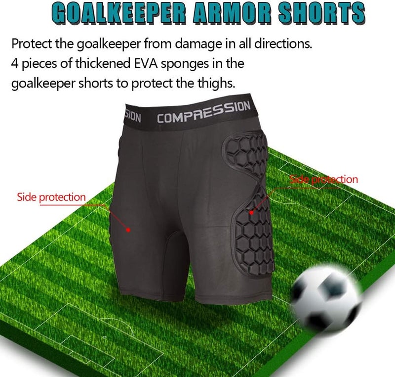 Shinestone Adult Men's Goalkeeper Armor BodyShield Padded Compression Shirt Pants and Short with Sponge Protector - Image 5