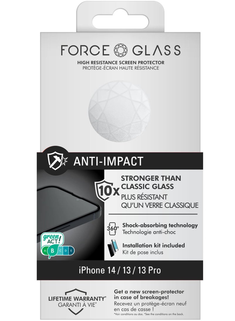 FORCE - Force Glass iPhone 13 / 13 Pro / 14 3D Anti Impact Screen Protector Lifetime Warranty - Image 1