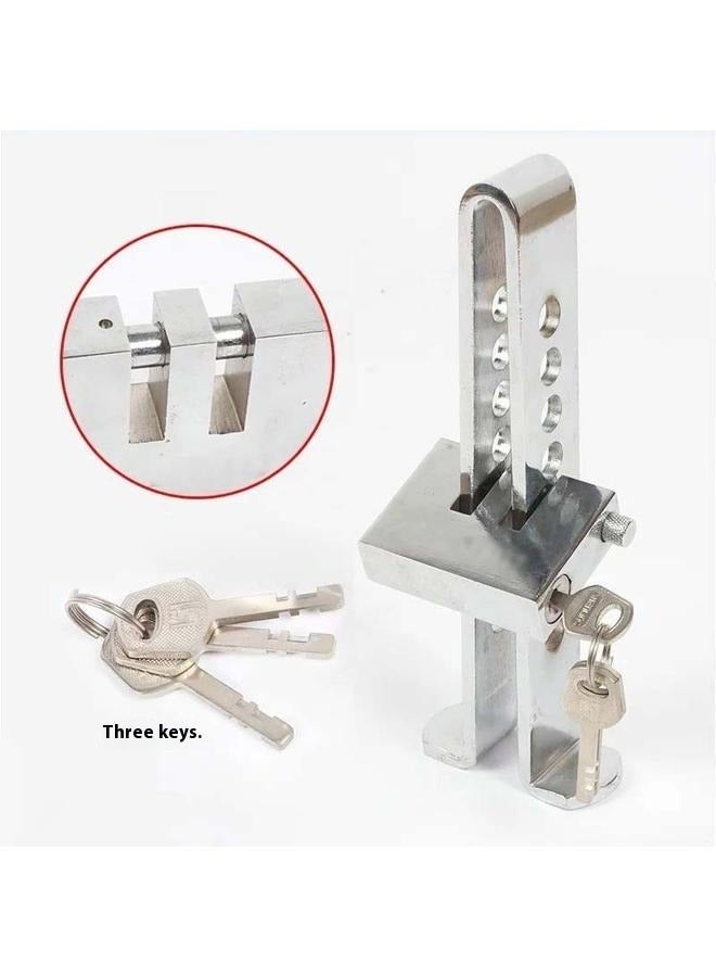 Bukela 8 Holes Anti-Theft Car Clutch Pedal Lock，Anti-Theft Car Brake Clutch Lock Stainless Steel Safety Tool Heavy Duty Auto Car Brake Lock with 3 Keys - Image 4
