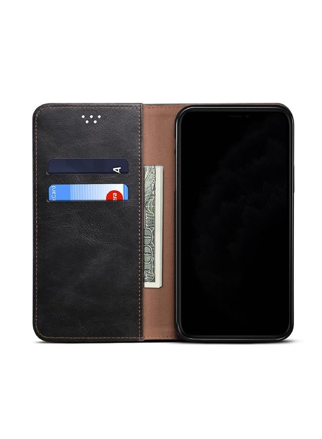 S-TOP Case For Samsung Galaxy A12 5G Simple Wax Crazy Horse Texture Horizontal Flip Leather Case with Card Slots & Wallet - Image 4