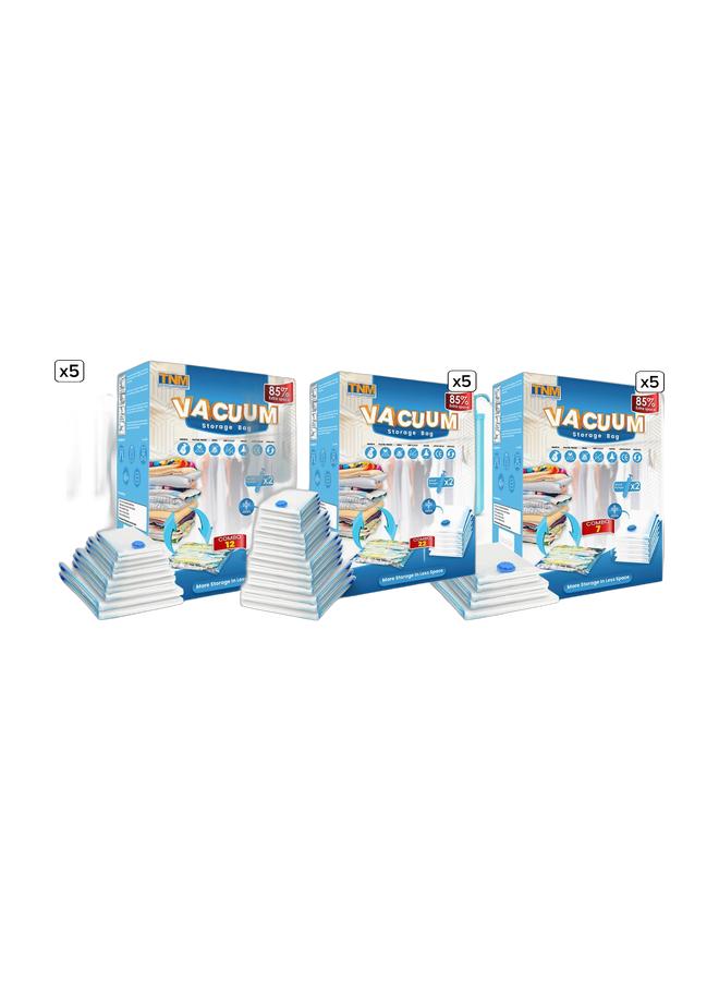 Tnm Vacuum Storage Bags Available In 7 Pack 12 Pack 22 Pack With Hand Pump Space Saver Vacuum Seal Compression Bags For Clothes Blankets Bedding Travel Home Organization