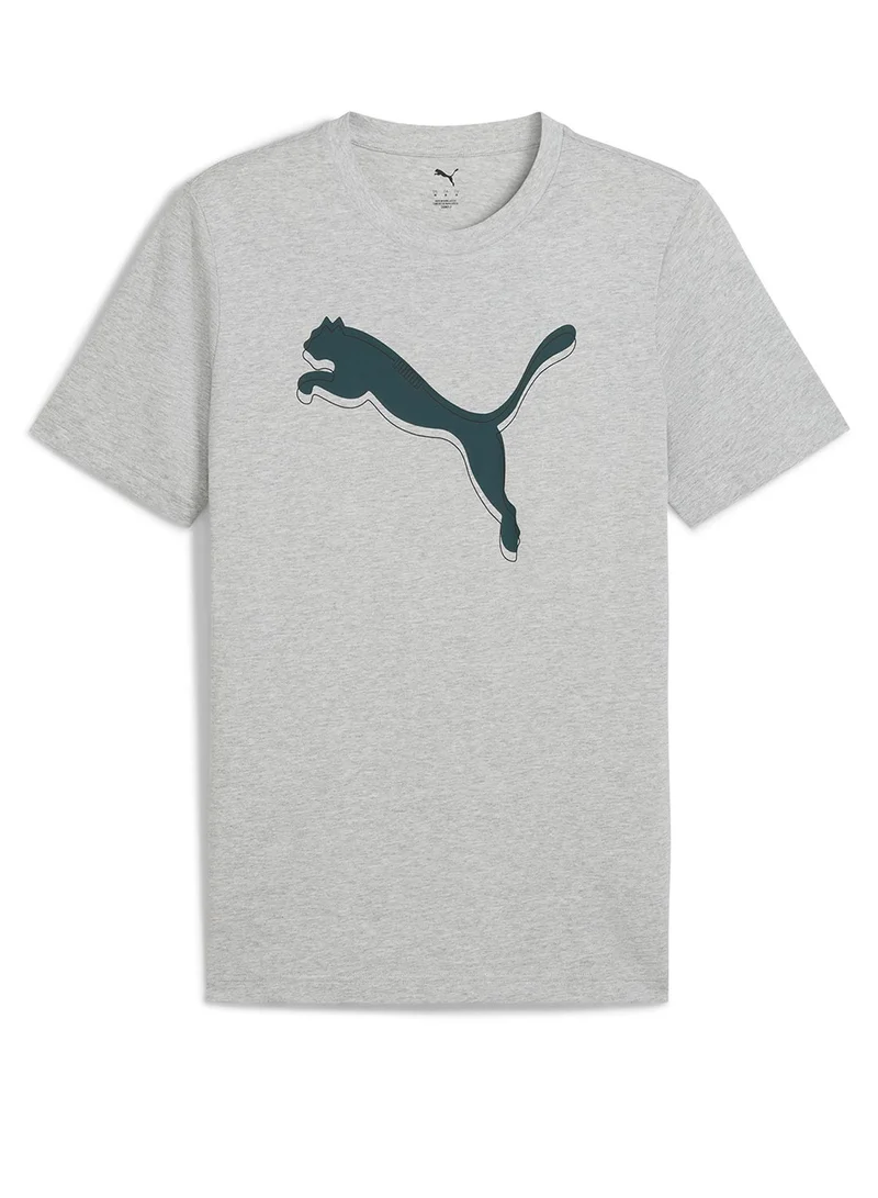 PUMA light gray heather Men's Graphic Cat Logo Tee for Men | Best Price UAE