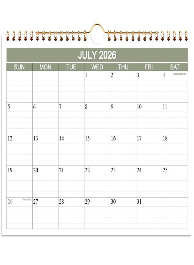 Getvow 2026-2027 Calendar- Wall Calendar 2026-2027 Runs from July 2026 to December 2027-18 Months Calendar with Thick Paper for Home or Office, 8.5 x 11 Inches, Green - Image 1
