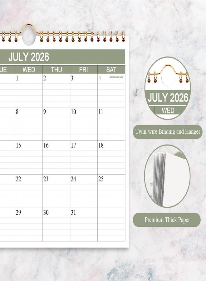 Getvow 2026-2027 Calendar- Wall Calendar 2026-2027 Runs from July 2026 to December 2027-18 Months Calendar with Thick Paper for Home or Office, 8.5 x 11 Inches, Green - Image 2