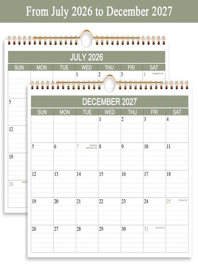 Getvow 2026-2027 Calendar- Wall Calendar 2026-2027 Runs from July 2026 to December 2027-18 Months Calendar with Thick Paper for Home or Office, 8.5 x 11 Inches, Green - Image 4