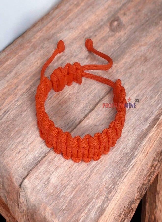 PRODUCTMINE سوار PRODUCTMINE® مصنوع يدويًا، سوار معصم قابل للتعديل، سوار صداقة للنساء والرجال، لطيف على البشرة - برتقالي - Image 2