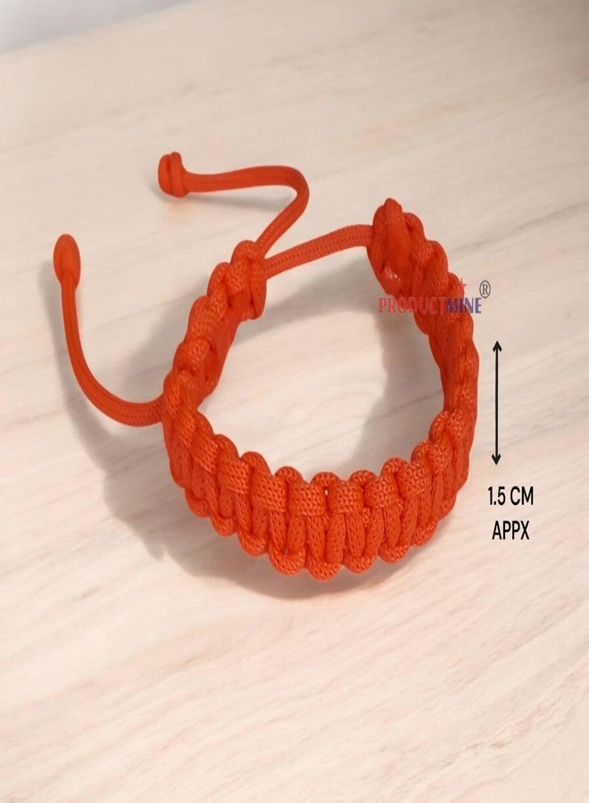 PRODUCTMINE سوار PRODUCTMINE® مصنوع يدويًا، سوار معصم قابل للتعديل، سوار صداقة للنساء والرجال، لطيف على البشرة - برتقالي - Image 3
