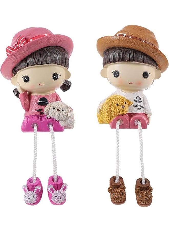 yongsheng Couple Figurines TV Cabinet Resin Long Leg Dolls Figurine Valentines Long Leg Doll Couple Sitting Resin Ornaments Crafts for Home Fairy Bookshelf Desk Car Bedroom Decor Couple  - Image 1