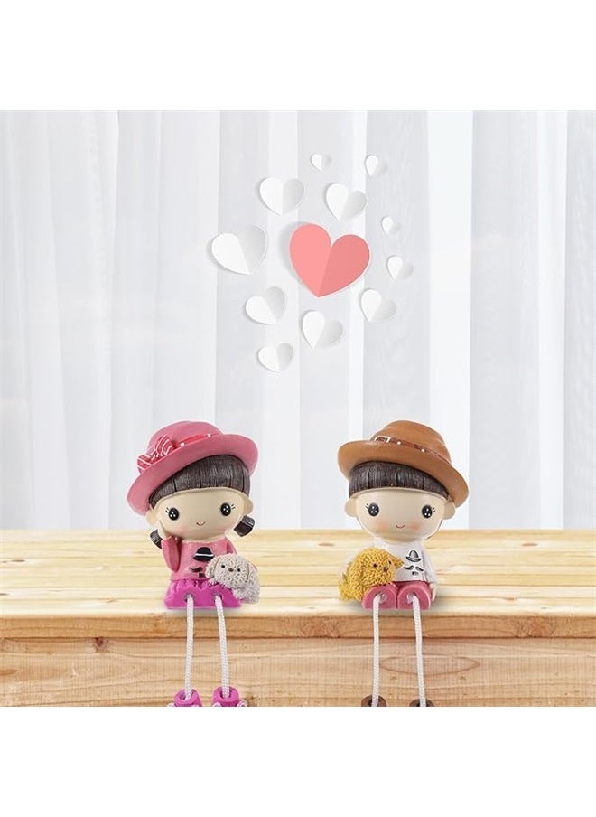 yongsheng Couple Figurines TV Cabinet Resin Long Leg Dolls Figurine Valentines Long Leg Doll Couple Sitting Resin Ornaments Crafts for Home Fairy Bookshelf Desk Car Bedroom Decor Couple  - Image 3