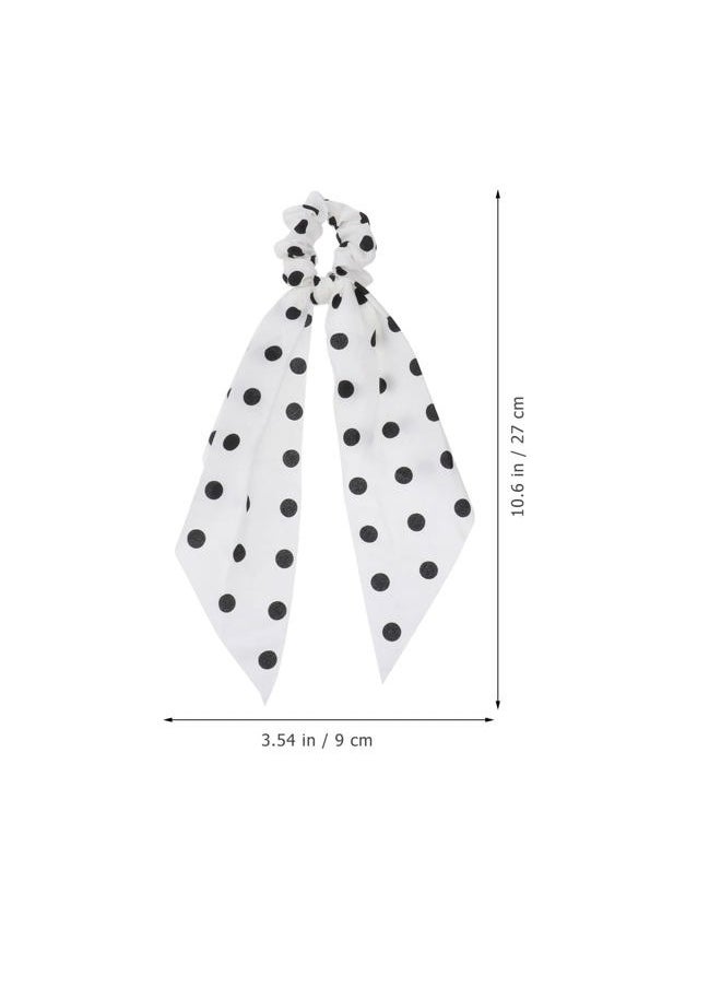 Beaupretty 3pcs Hair Scarf Hair Scrunchies Polka Dot Ribbon Ponytail Scarves with Bow Headdress for Women Girls  - Image 4