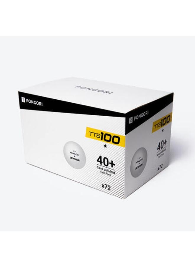 PONGORI Table Tennis Balls TTB 100 1* 40+ 72-Pack - White  - Image 1